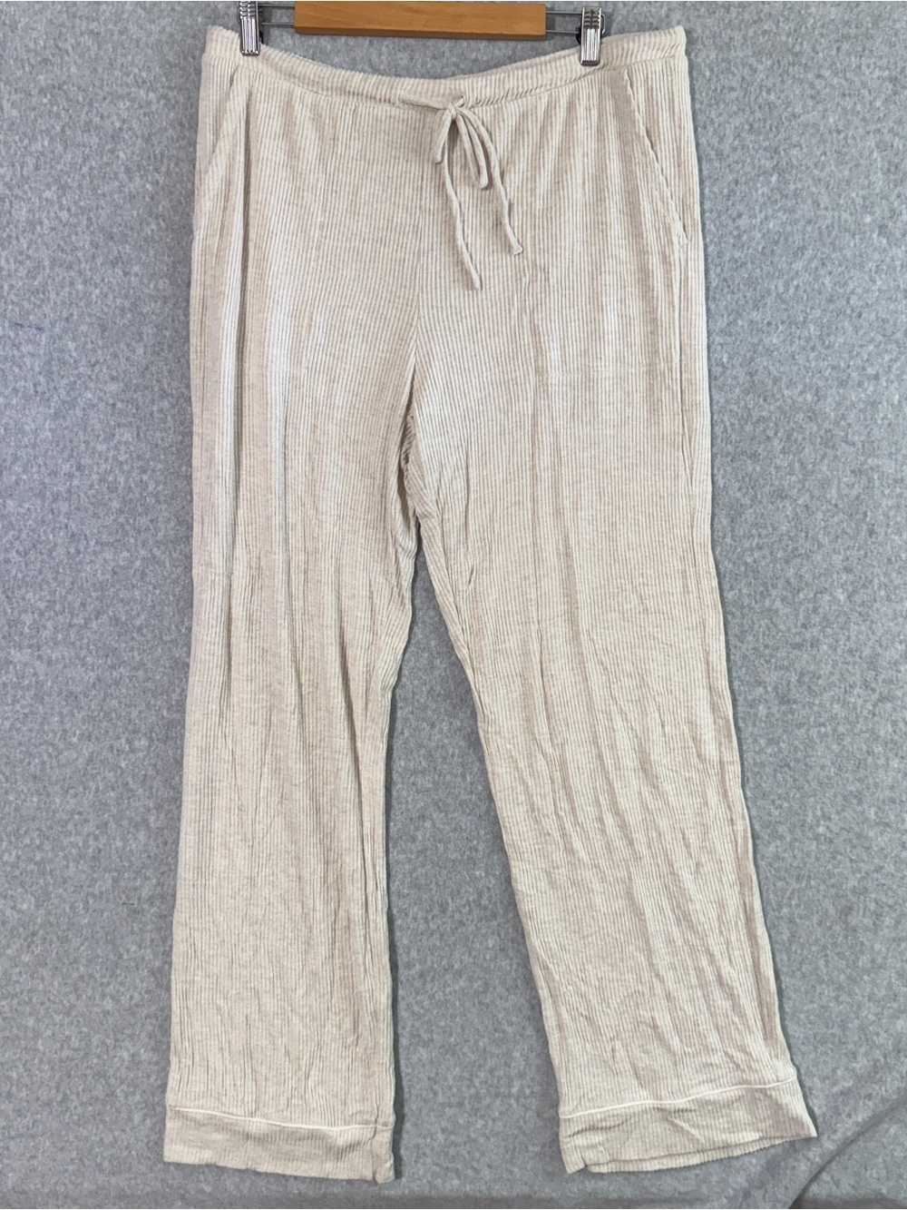 Auden Cream Ribbed Drawstring pajamas bottoms women’s XL